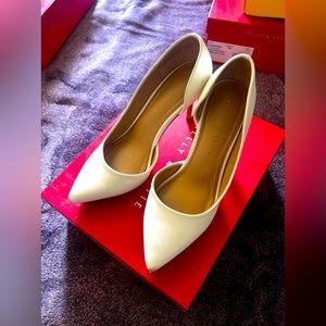 Kelly & Katie white heels